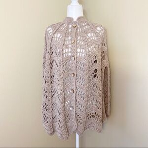 Handmade Poncho Button Front - One Size